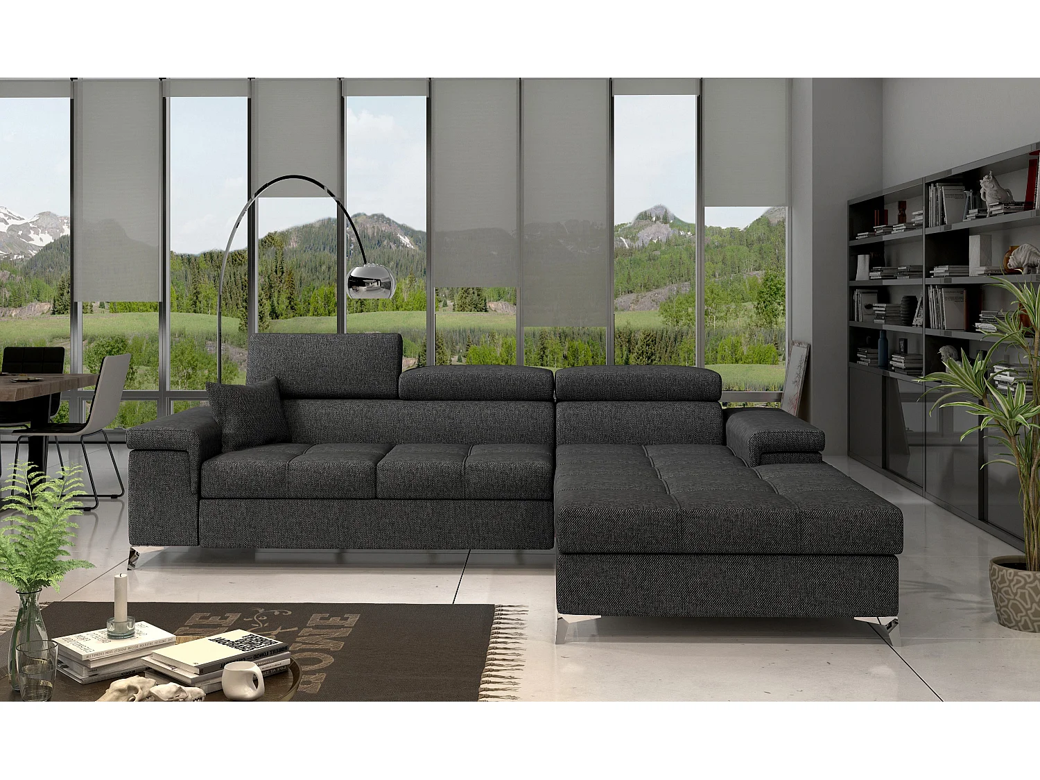 Ecksofa Lucca R/Stoff-Anthrazit