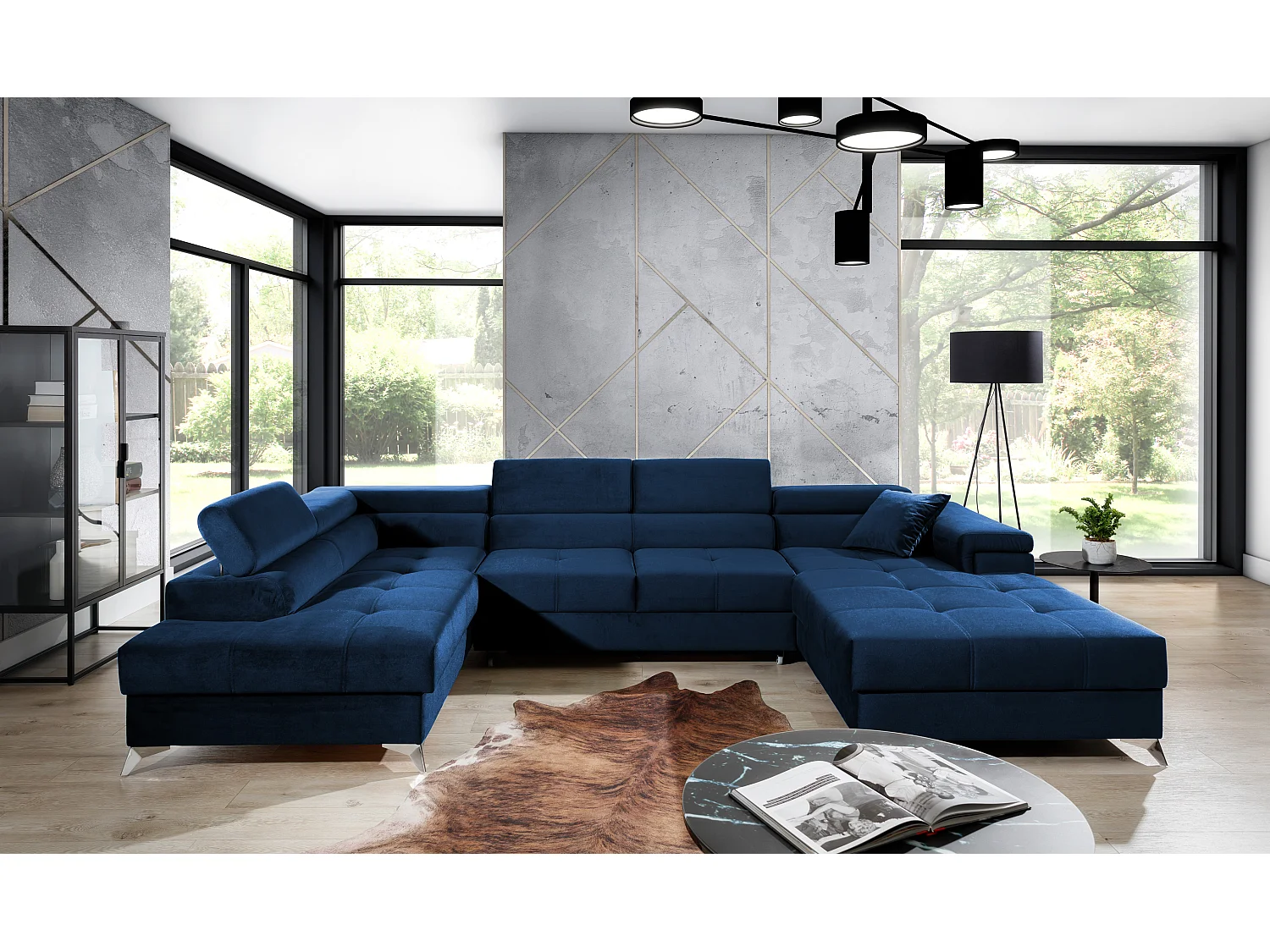 Divano d'angolo Perano UL/Tessuto-Blu