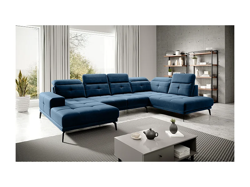 Divano d'angolo Luton UR/Tessuto-Blu