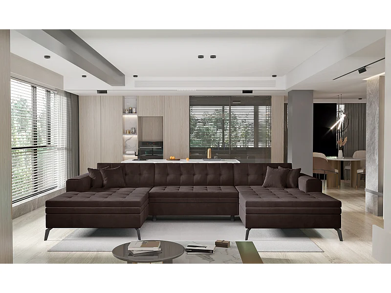 Ecksofa Paul-U/Stoffbezug-Braun