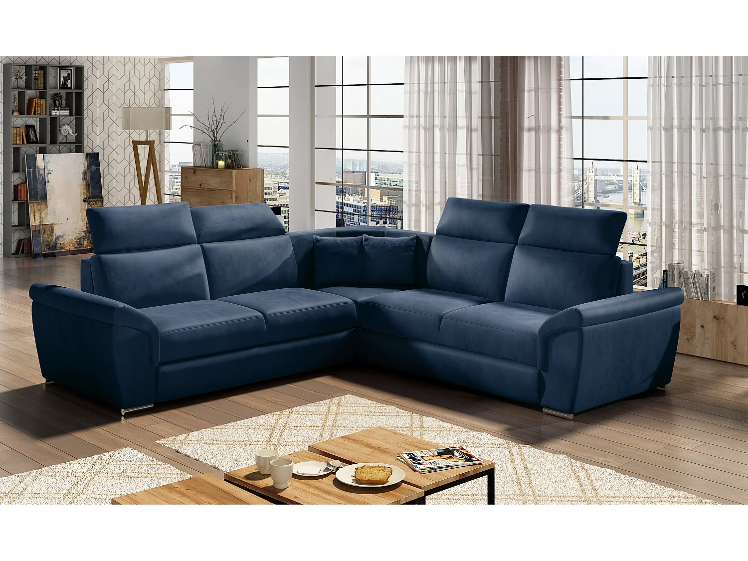 Canapé Corner Russo/Tessu-Blu