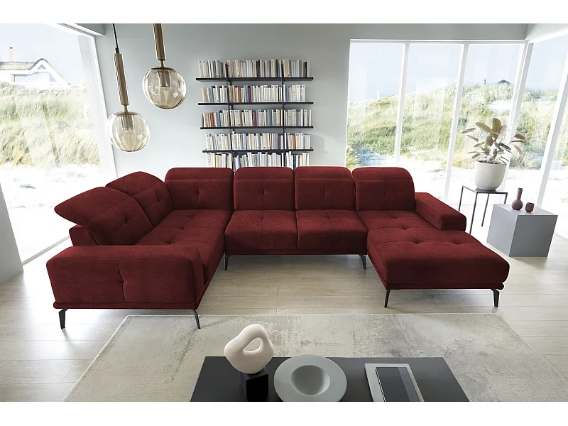 Ecksofa Conrado UL/Stoff-Bordeux