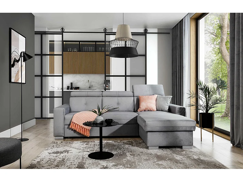 Ecksofa Vittorio R/Stoffbezug/Grau