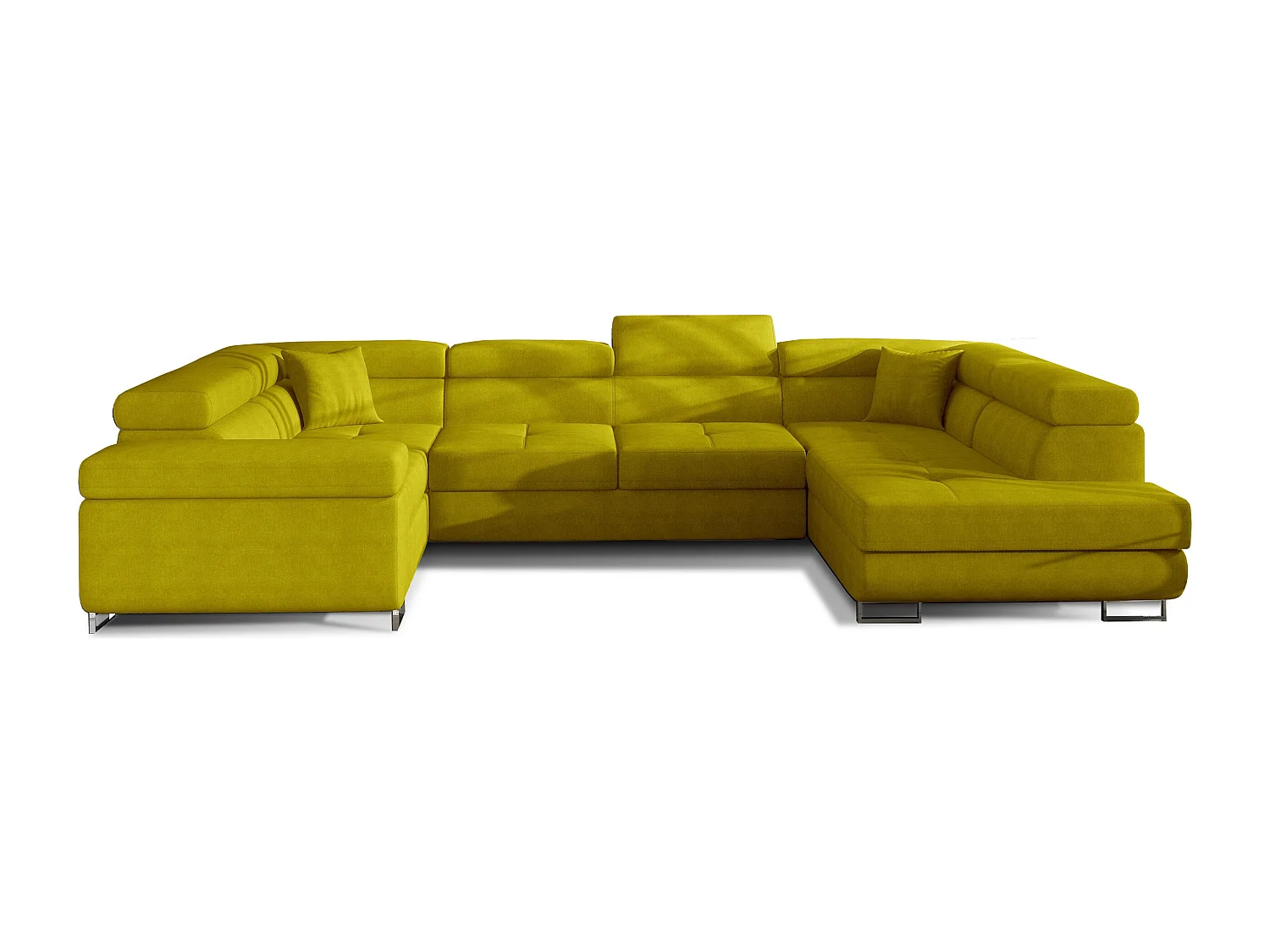 Divano d'angolo Otto R/Tessuto-Giallo