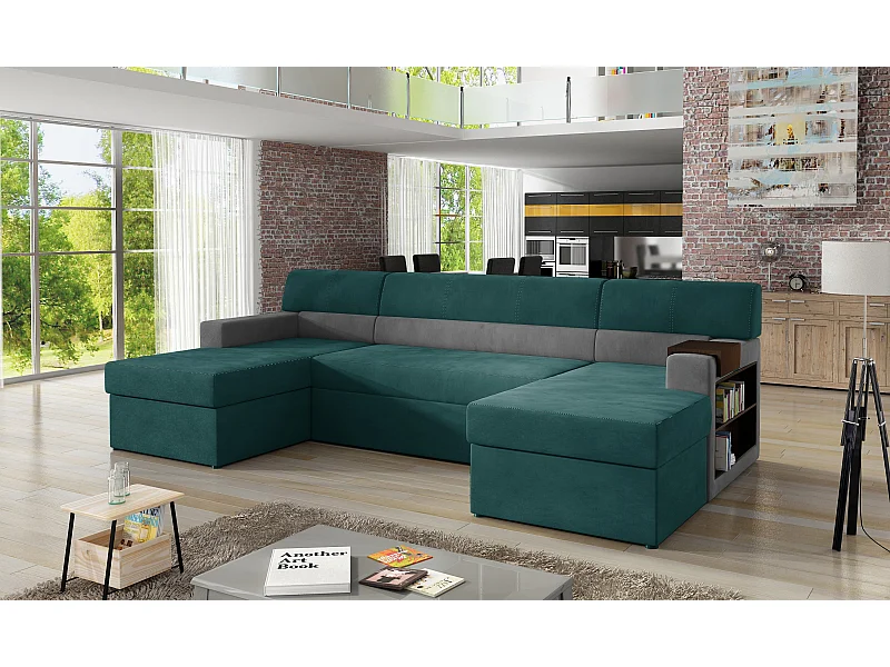 Divano d'angolo Larion R/Tessuto-Verde