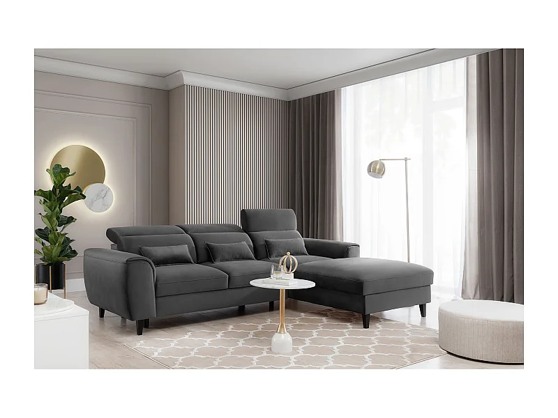 Ecksofa Toscana R/Stoffbezug/Anthrazit