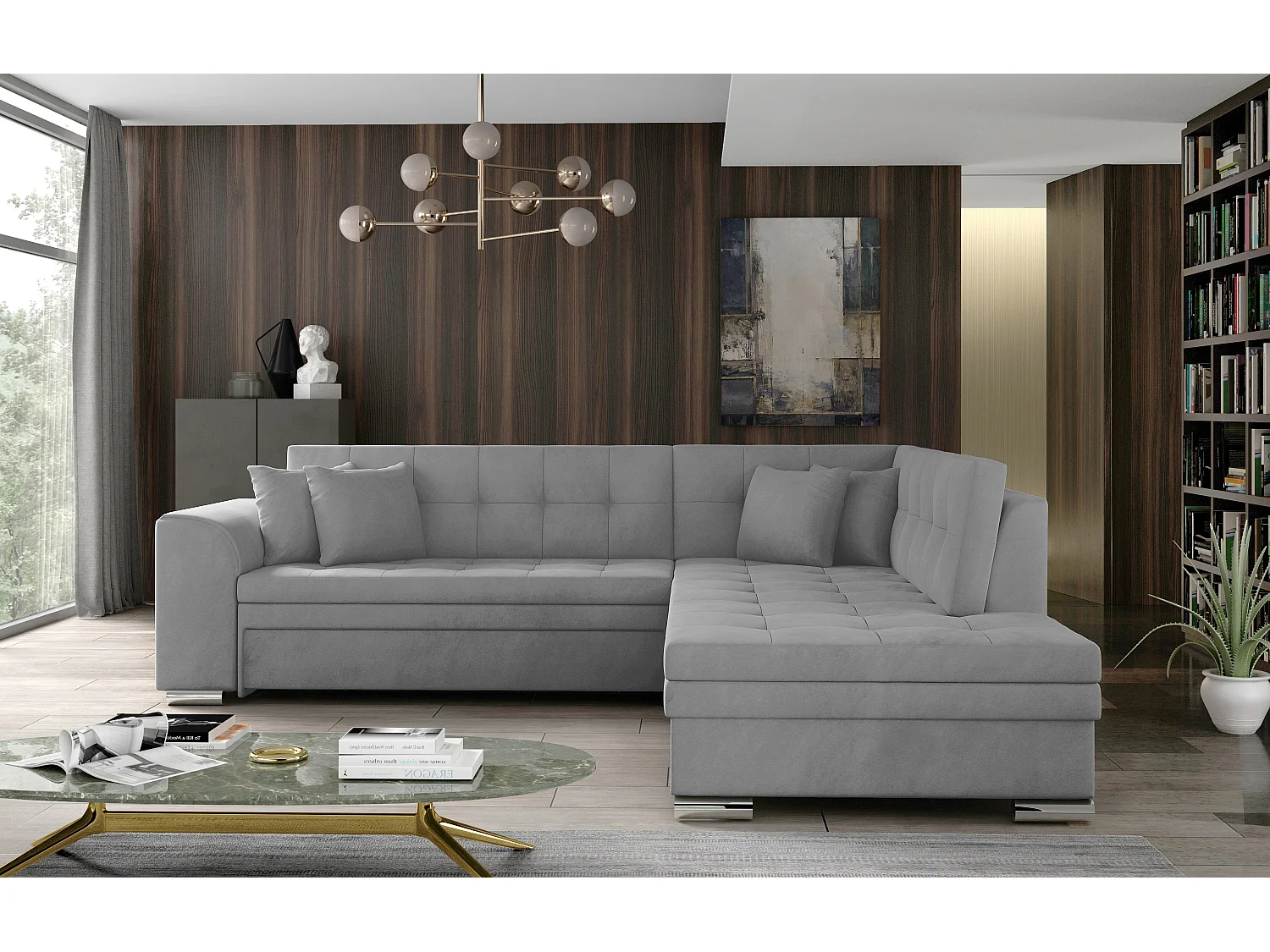 Divano d'angolo Atlanta R/Tissu-Gris