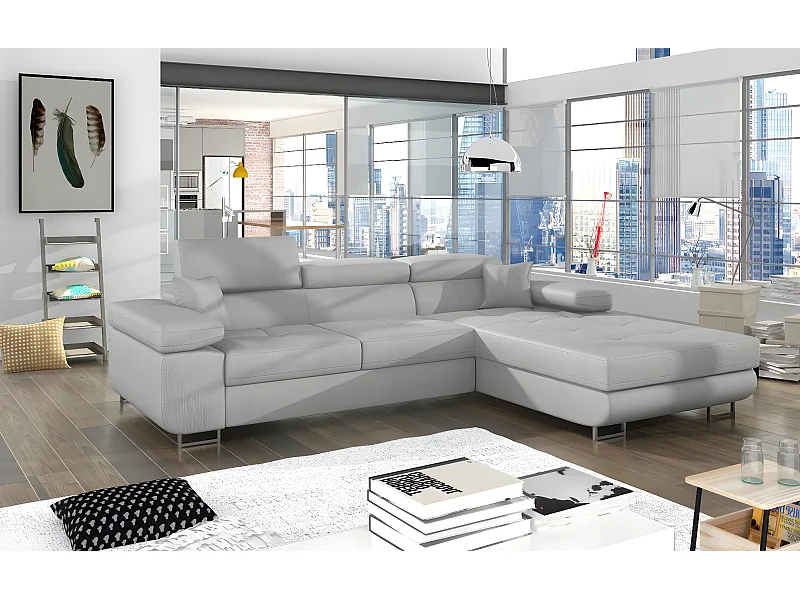 Ecksofa Ronson R/Stoffbezug/Grau