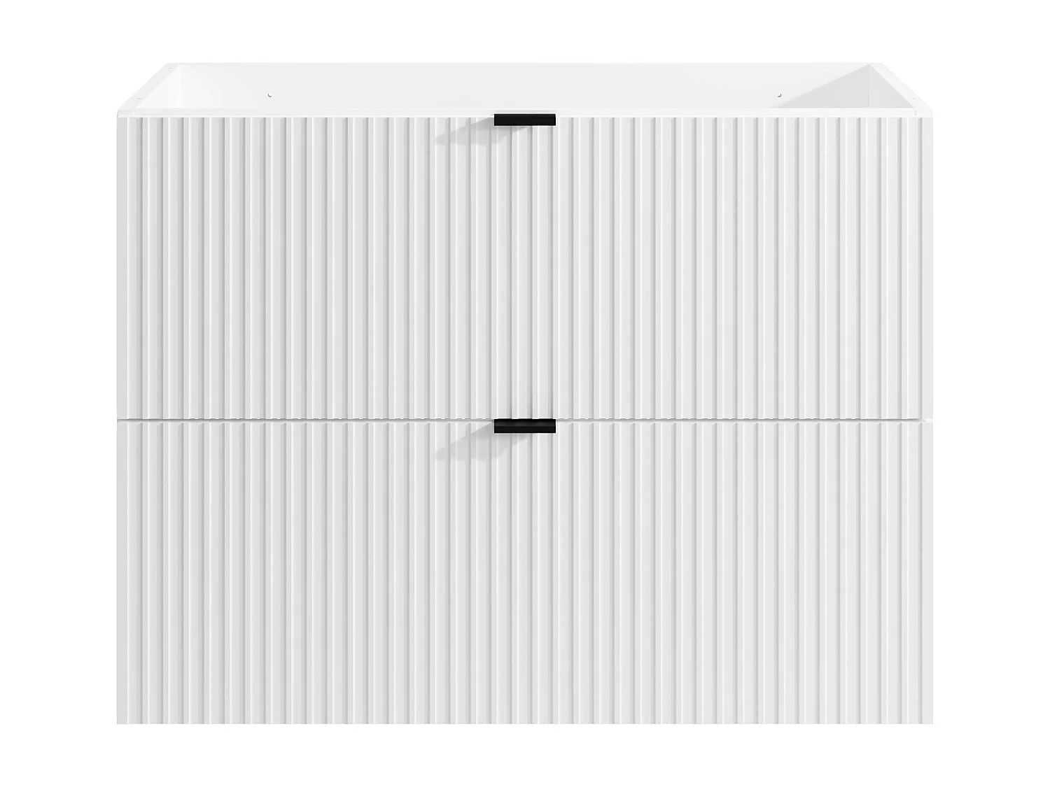 Waschbeckenunterschrank hängend - Streifenoptik - Weiß - 80 cm - ZEVINI