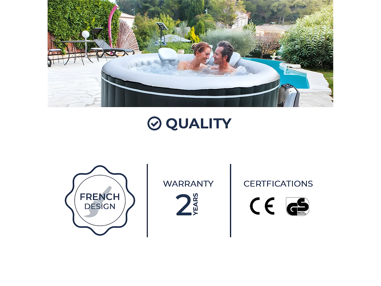 NETSPA Spa gonfiabile rotonda Montana - 4 posti a sedere - diametro 175 x altezza 70 cm - Posti a sedere 4