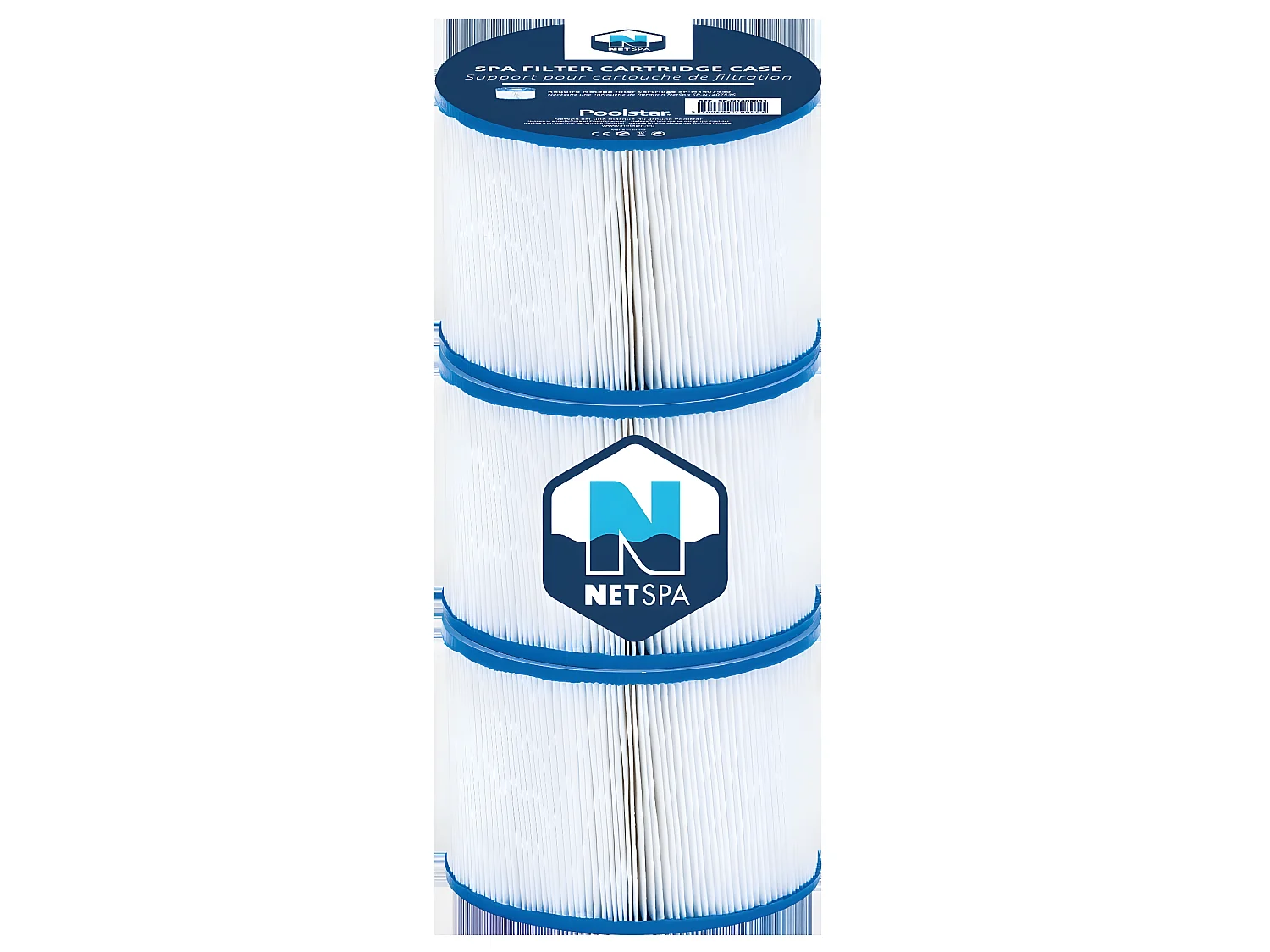 Juego de 3 cartuchos de filtración NetSpa Spa - Ø 10,4 cm x H 8cm -150 capas - Depuración/Mantenimiento del Agua - Calidad del Agua  - Lote de 3