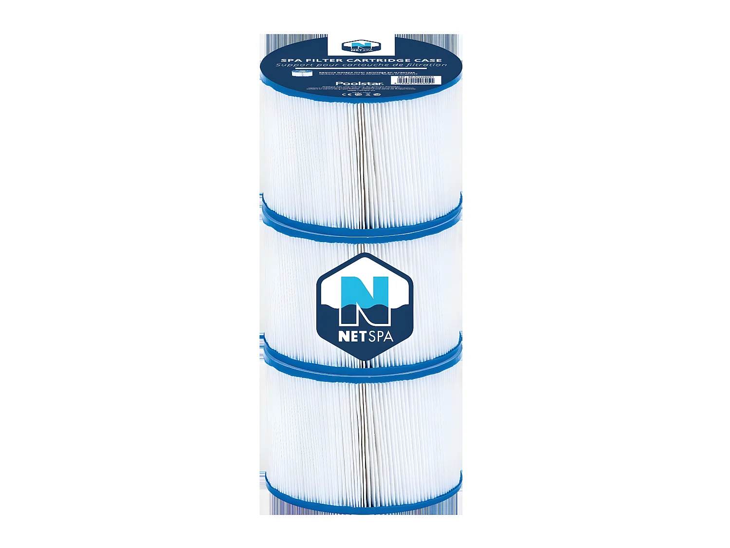 Lot 3 Cartouches de Filtration NetSpa Spa - Ø 10.4 cm x H 8cm -150 plis - Purification/Maintien Qualité de l'Eau -  - Lot de 3