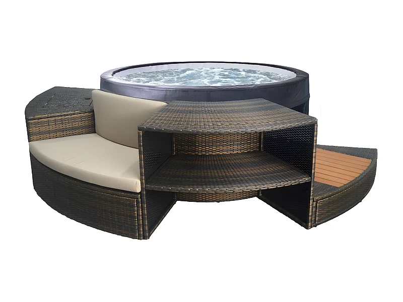 NETSPA - SP-VIP140MOB2 - NetSpa Vita 4 plazas + Mueble - SPA Semi Rígido - Redondo