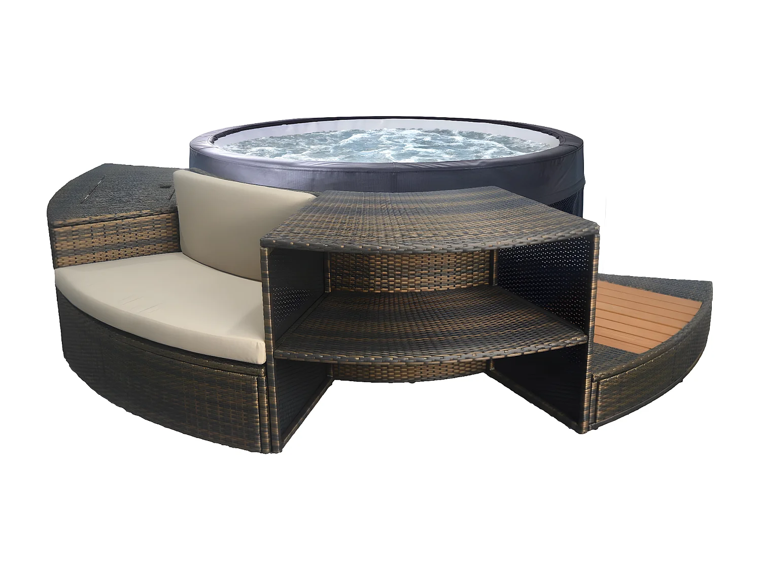 NETSPA - SP-VIP140MOB2 - NetSpa Vita 4 plazas + Mueble - SPA Semi Rígido - Redondo