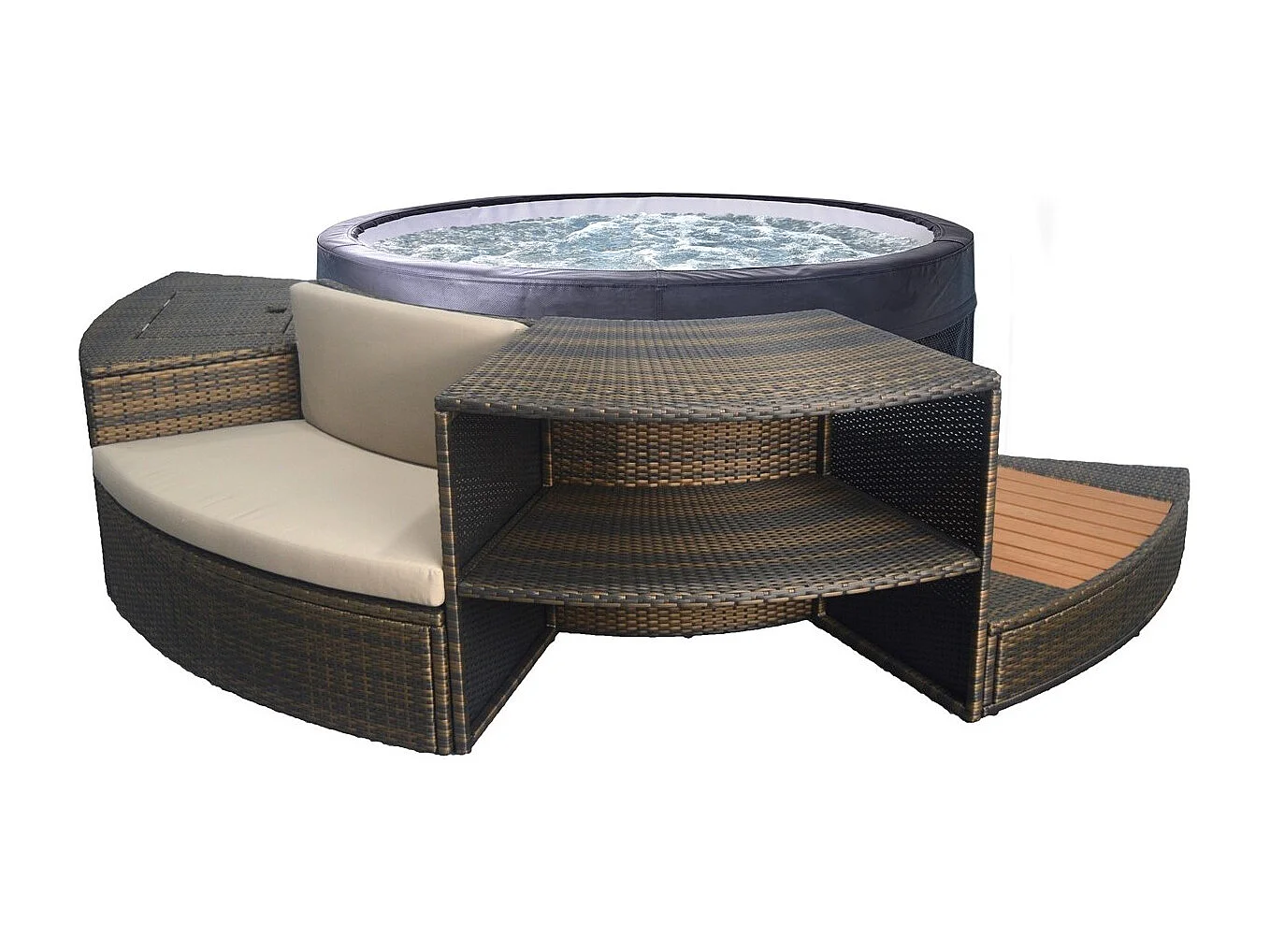 NETSPA - SP-VIP140MOB2 - NetSpa Vita 4 places + Mobilier - SPA Semi Rigide - Rond