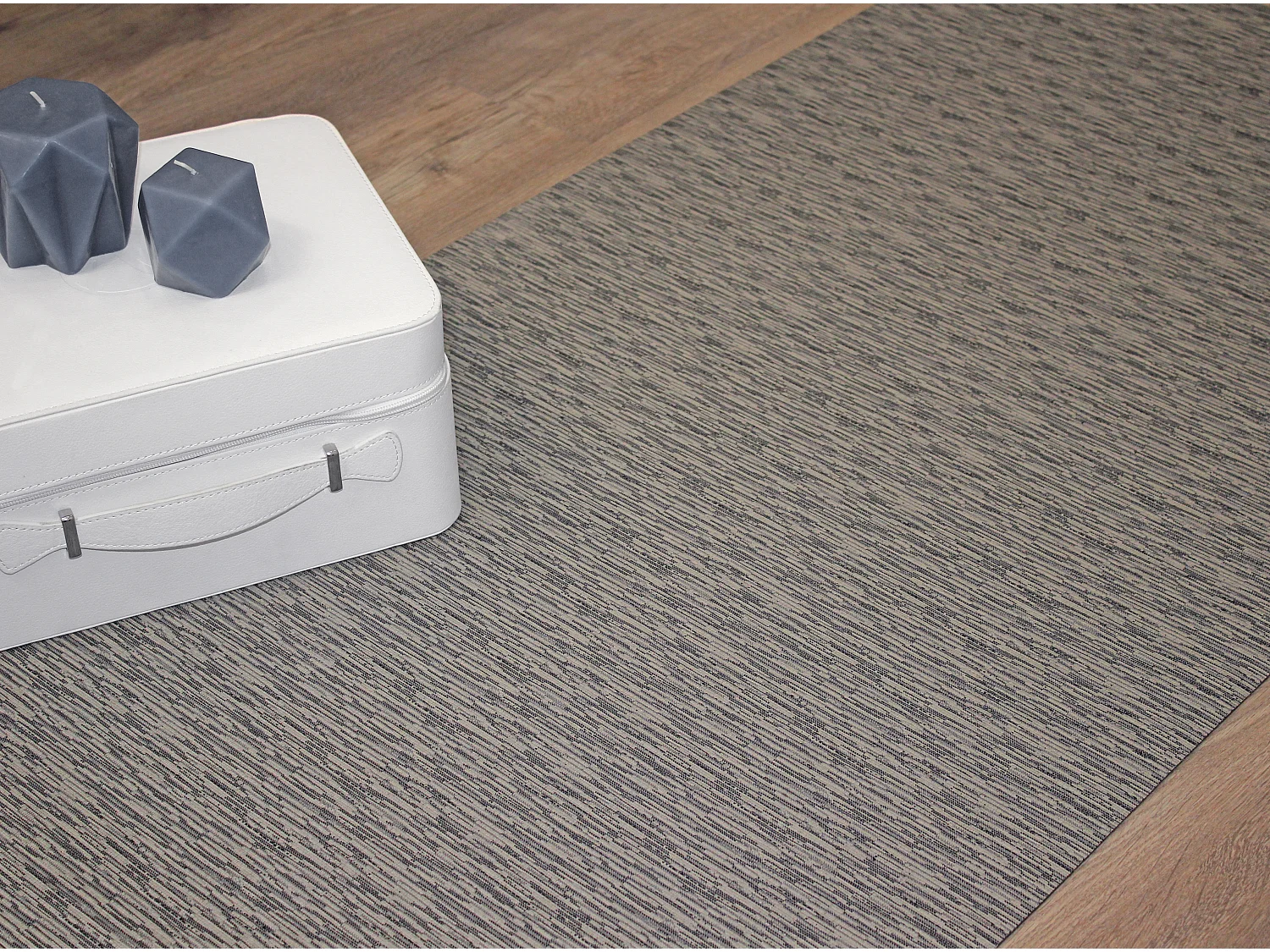 Alfombras Pasillo| Composición Textil Resinado| Base Antideslizante| Lluvia Gris| 52X200CM