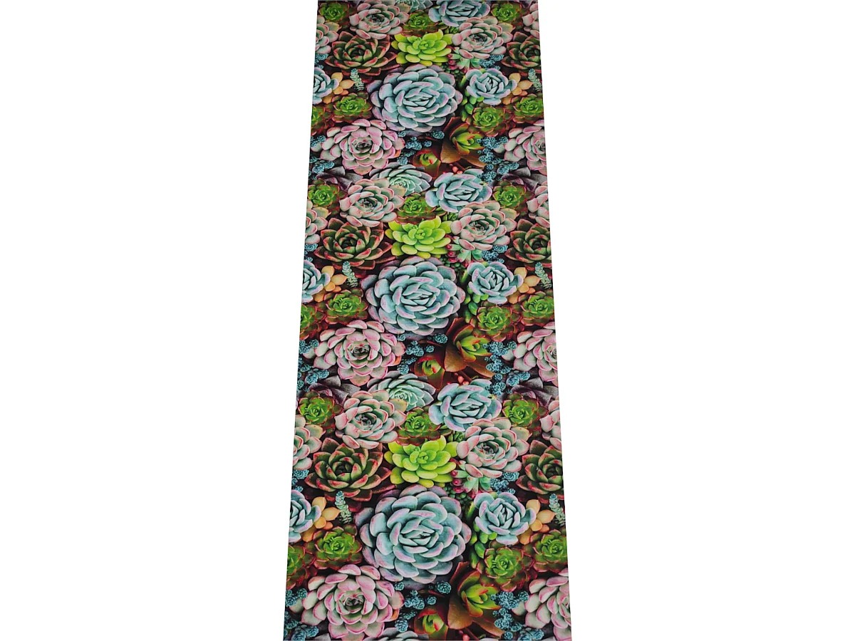 Tapis Couloir| Composition Textile Résinée| Base Antidérapante| Fleur Lotus| 55X200CM