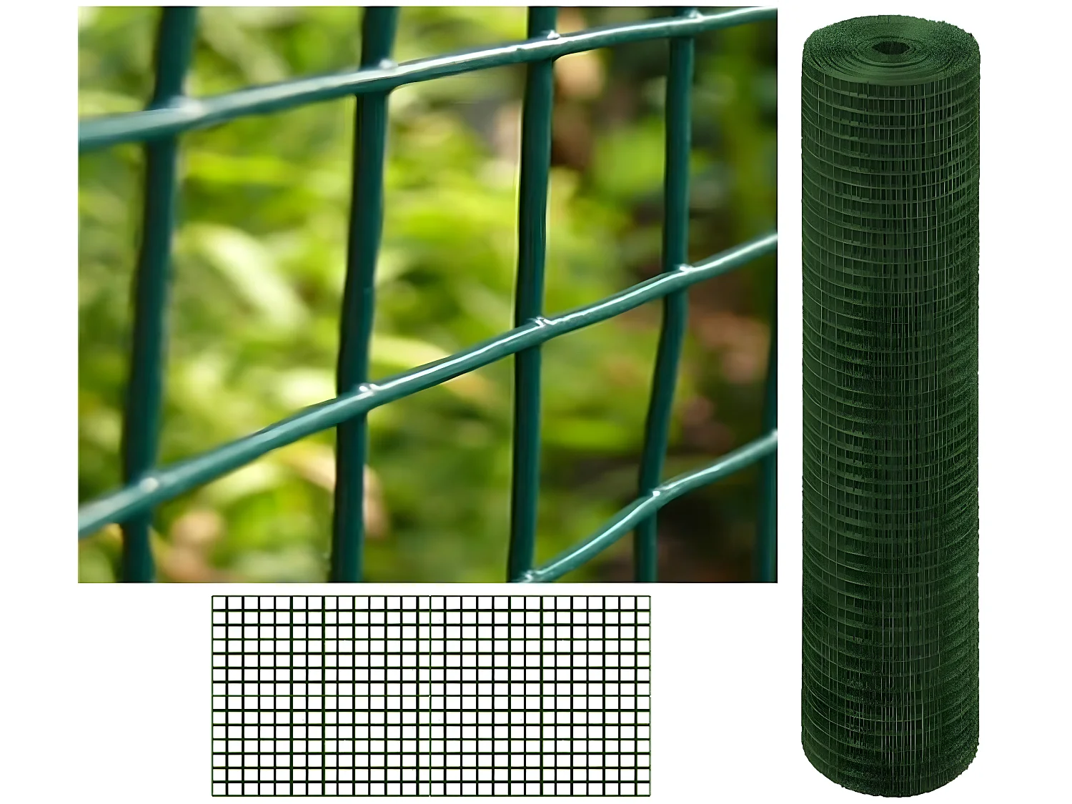 Malla Metalica Plastificada| 1X25M| Composición 80% Acero Galvanizado/20% PVC|Malla Para Cercos| Reticula 6X6MM