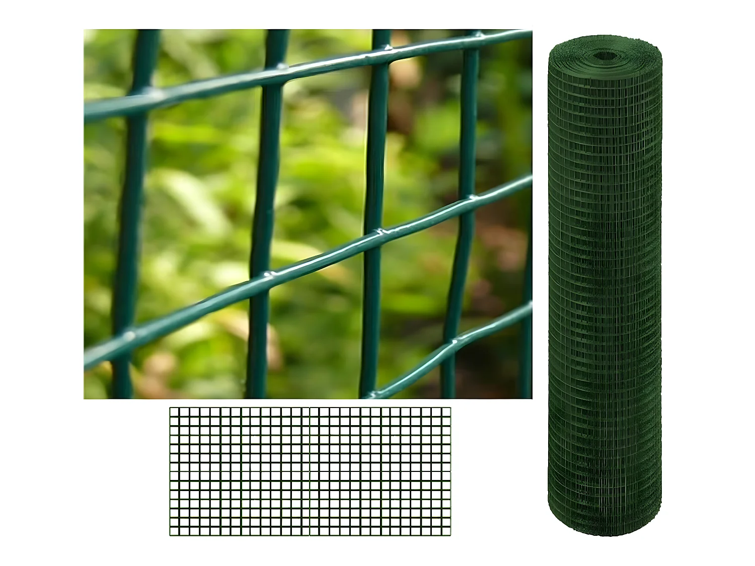 Malla Metalica Plastificada| 1X25M| Composición 80% Acero Galvanizado/20% PVC|Malla Para Cercos| Reticula 6X6MM