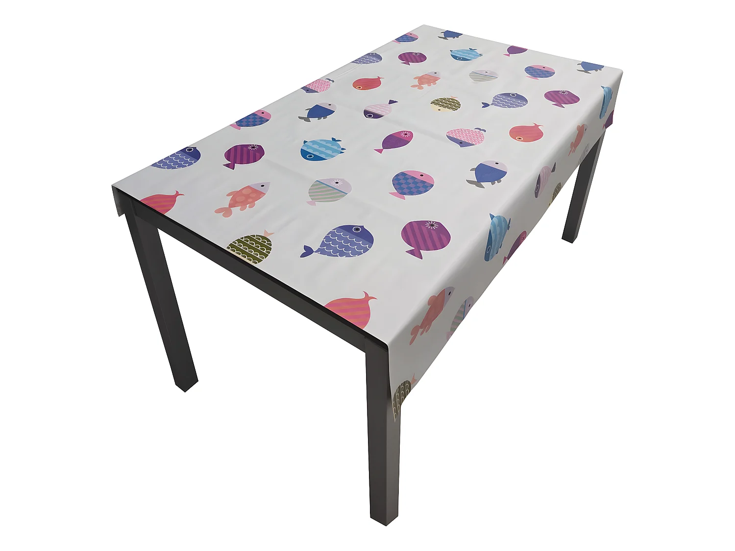 Mantel| Composicion PVC| Base Poliester| Antimanchas| Peces| Medida 140X160 CM