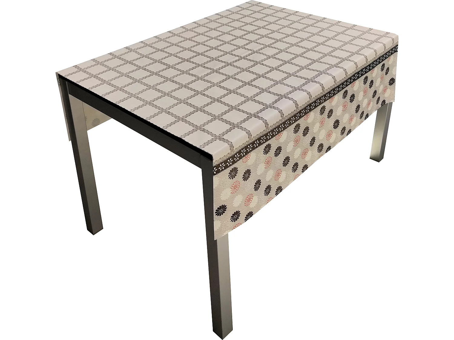 Mantel| Composicion PVC| Base Poliester| Antimanchas| Flores Cuadros| Medida 140X250 CM