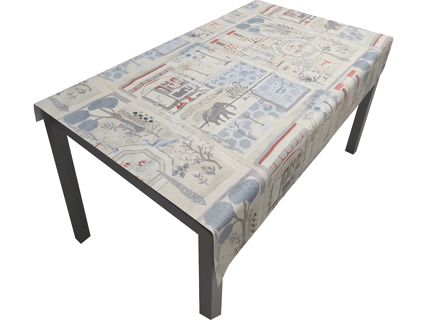 Nappe| Composition PVC| Base Polyester| Anti-taches| Jardin| Taille 140X220 CM