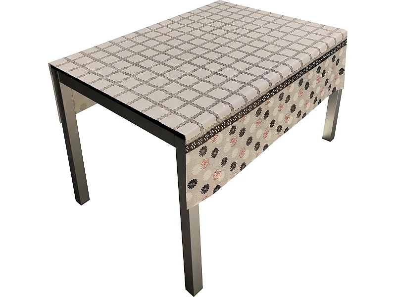 Tovaglia| Composizione PVC| Base Poliestere| Antimacchia| Fiori Quadrato| Dimensioni 140X180 CM