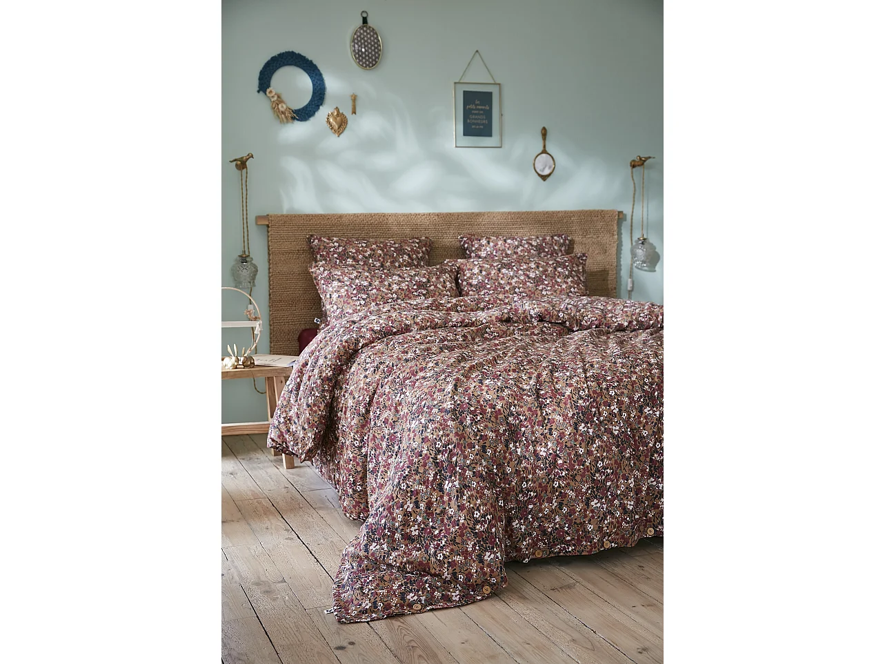 Taie d'oreiller gaze coton 60 x 60 cm Capucine camel