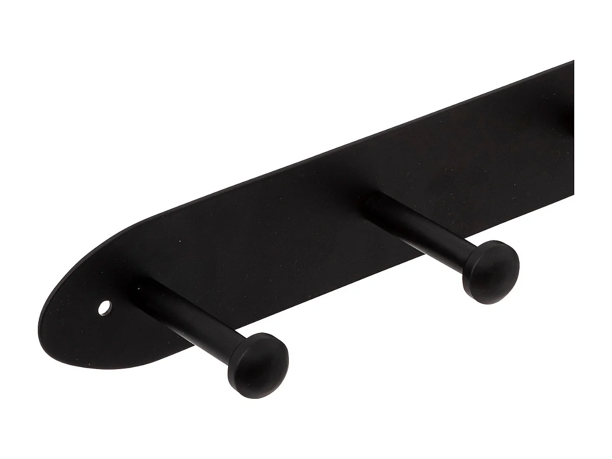 Patère 4 crochets en Métal Noir L 35 cm