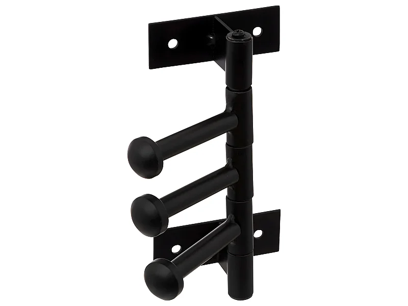 Patère 3 crochets rotatifs en Métal Noir H 14.5 cm