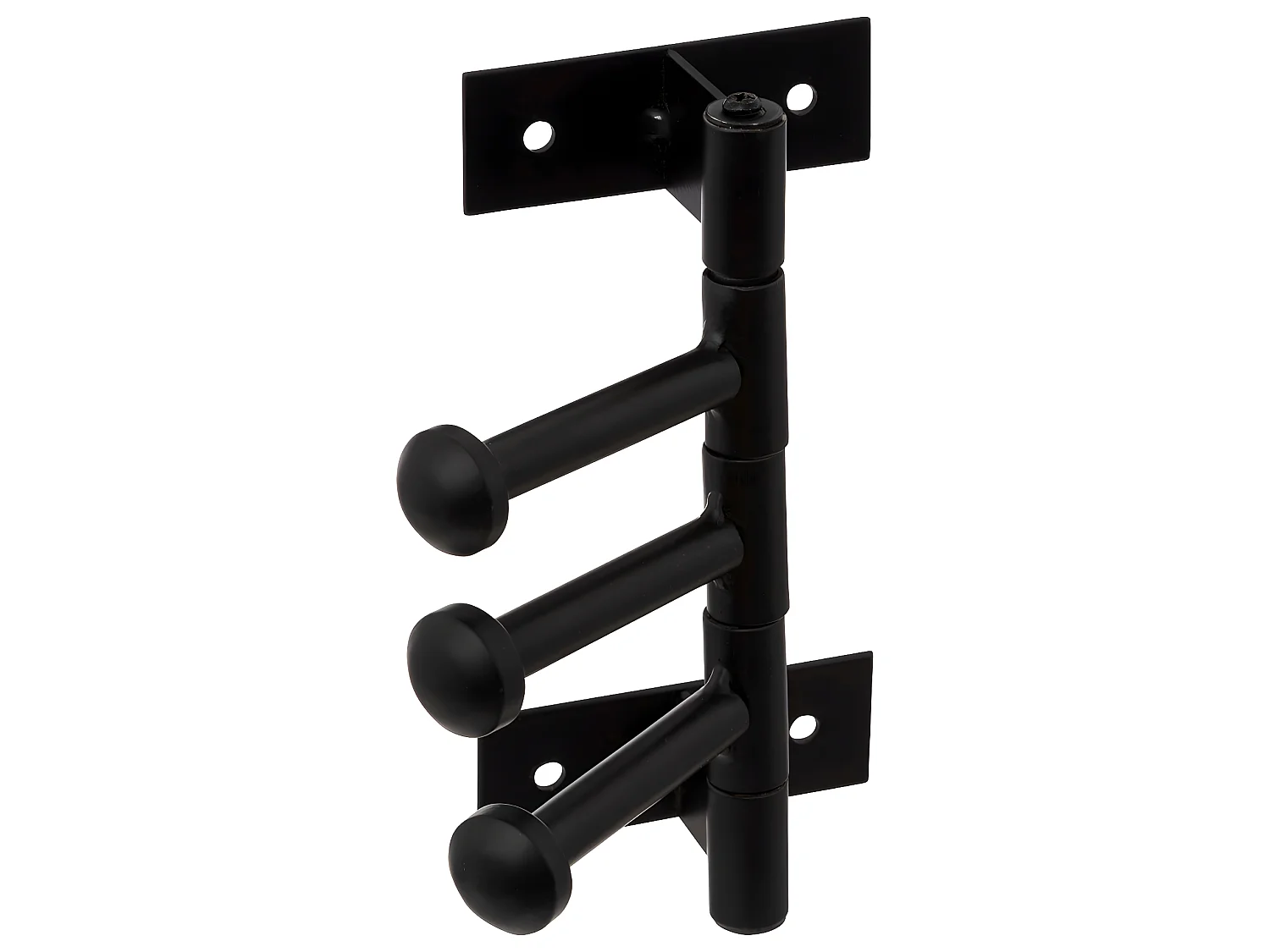 Patère 3 crochets rotatifs en Métal Noir H 14.5 cm