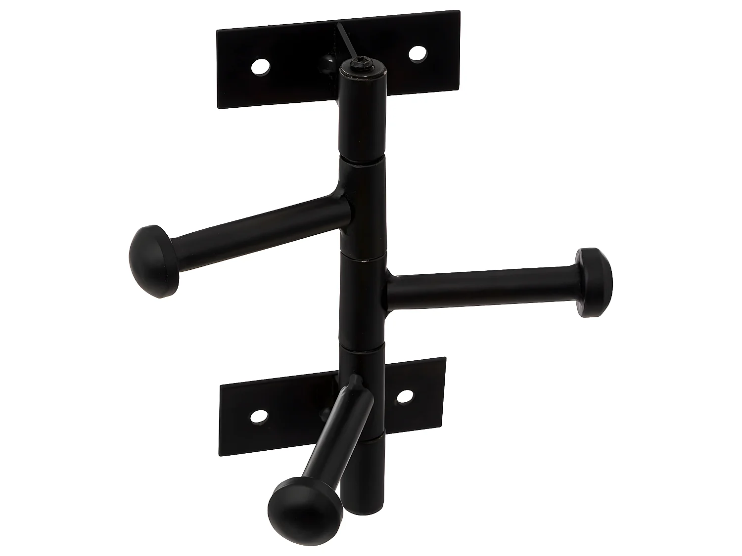 Patère 3 crochets rotatifs en Métal Noir H 14.5 cm