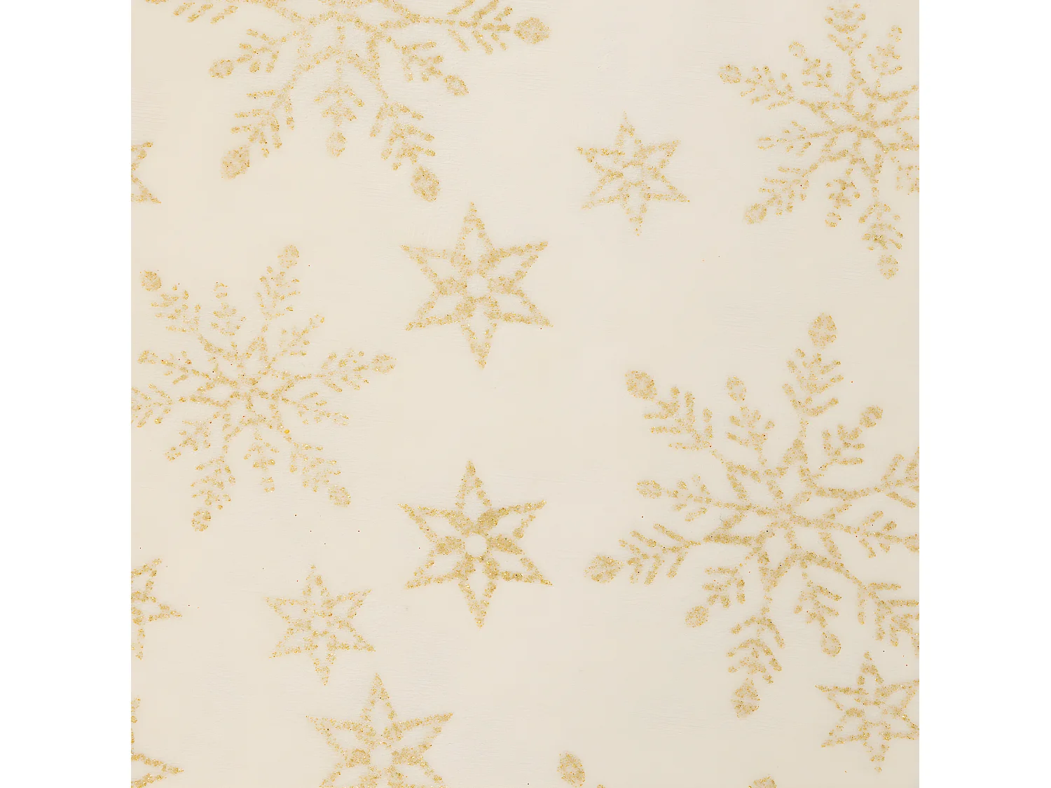 Chemin de table Tissu en Velours Blanc avec Flocons pailletés dorés 28 x 300 cm