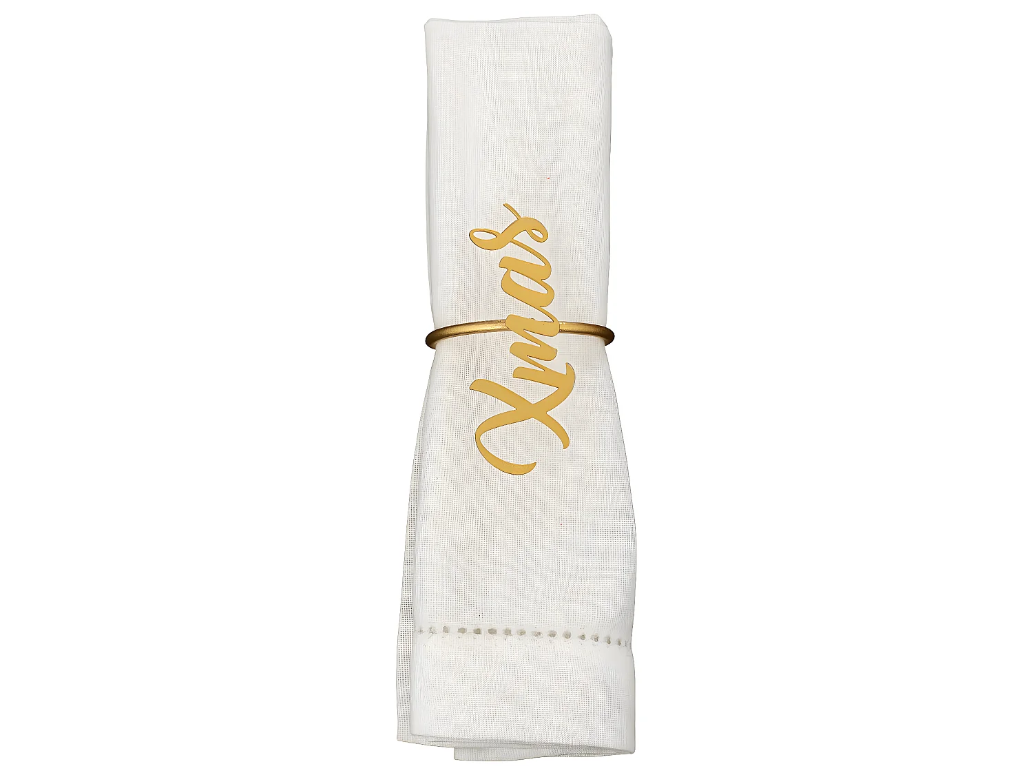 Lot de 2 Ronds de serviette XMAS en métal Doré