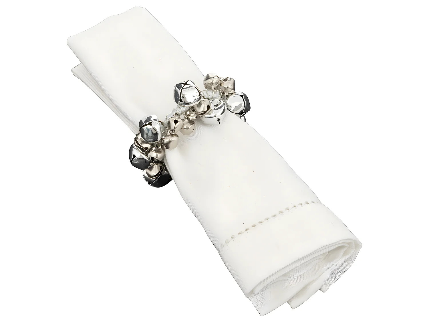 Lot de 2 Ronds de serviette Grelots Argent en métal