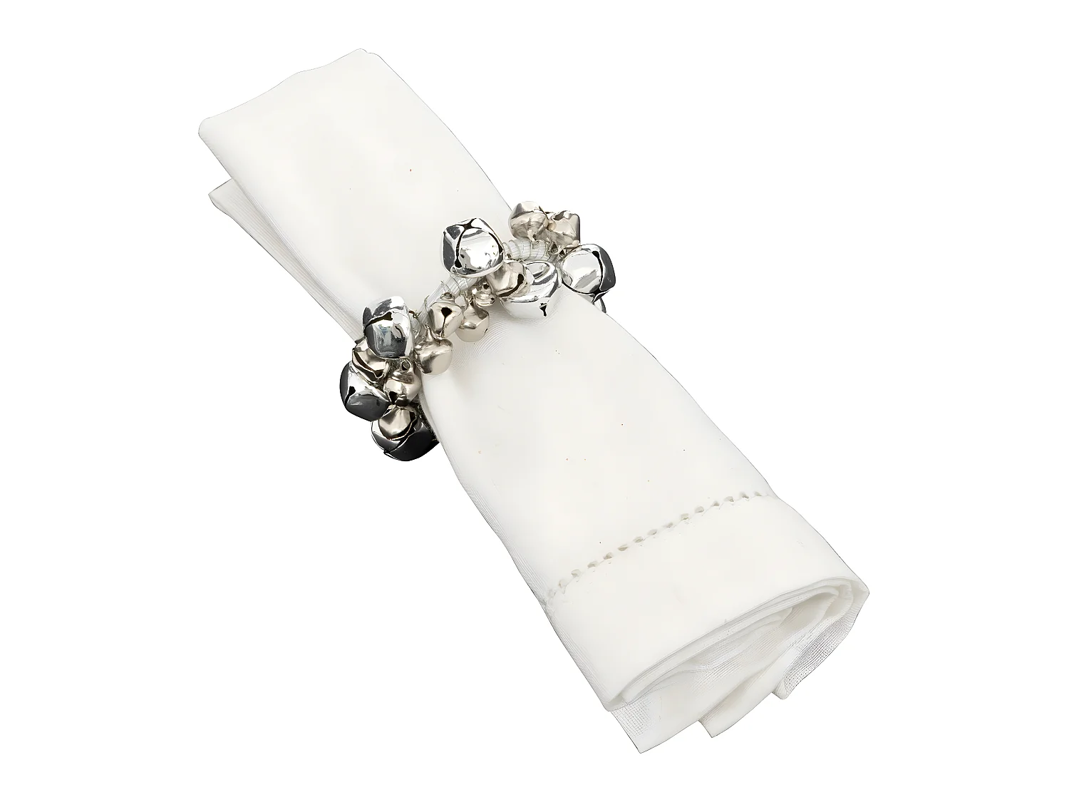 Lot de 2 Ronds de serviette Grelots Argent en métal