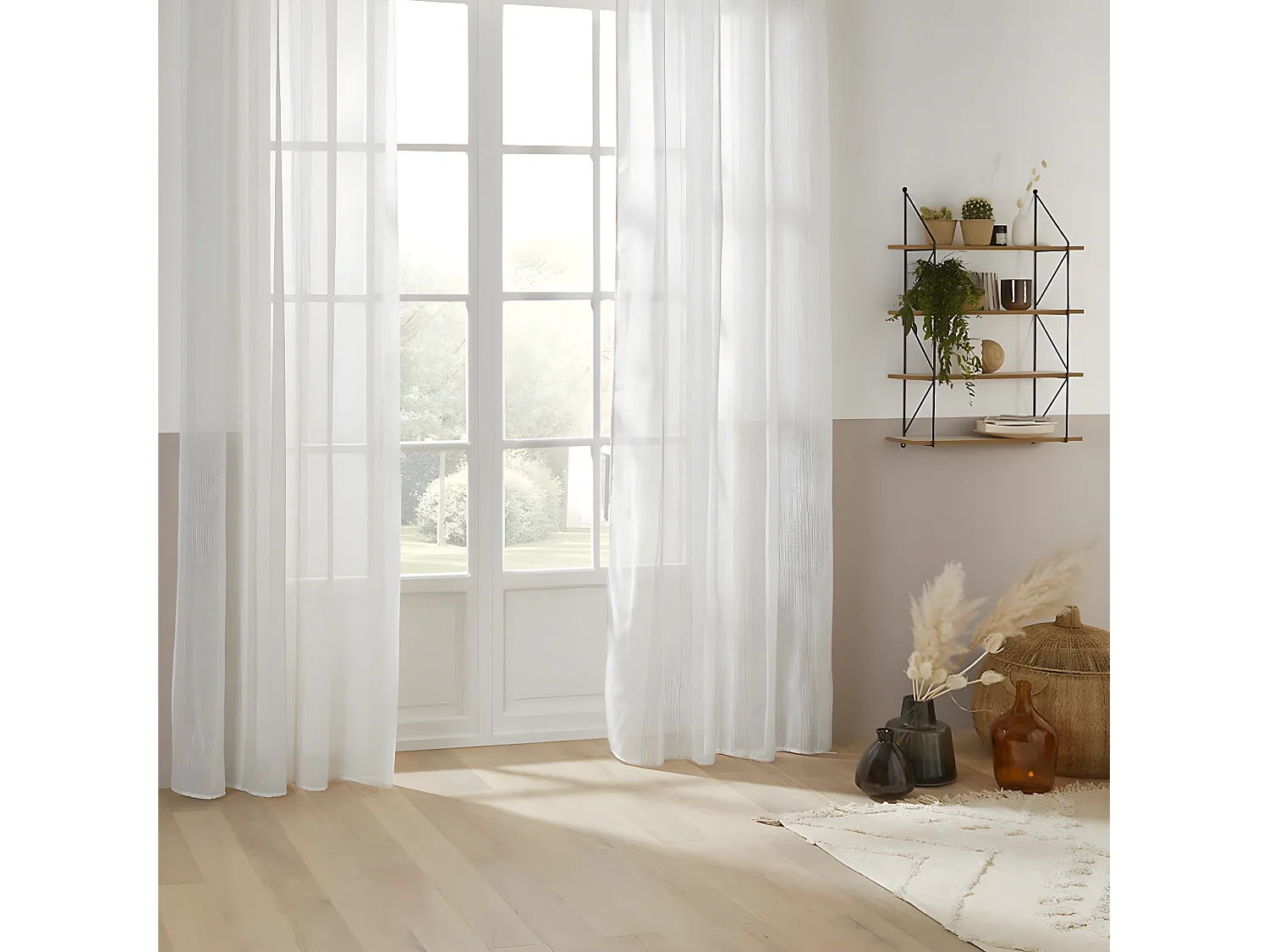 Rideau Voilage à Œillets "Haya" 140x240cm Blanc