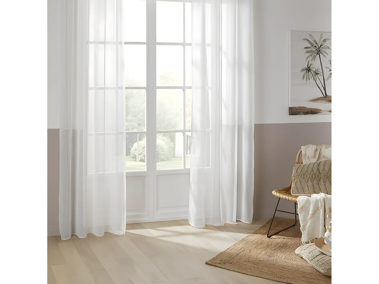 Rideau Voilage à Œillets "Nata" 140x240cm Blanc