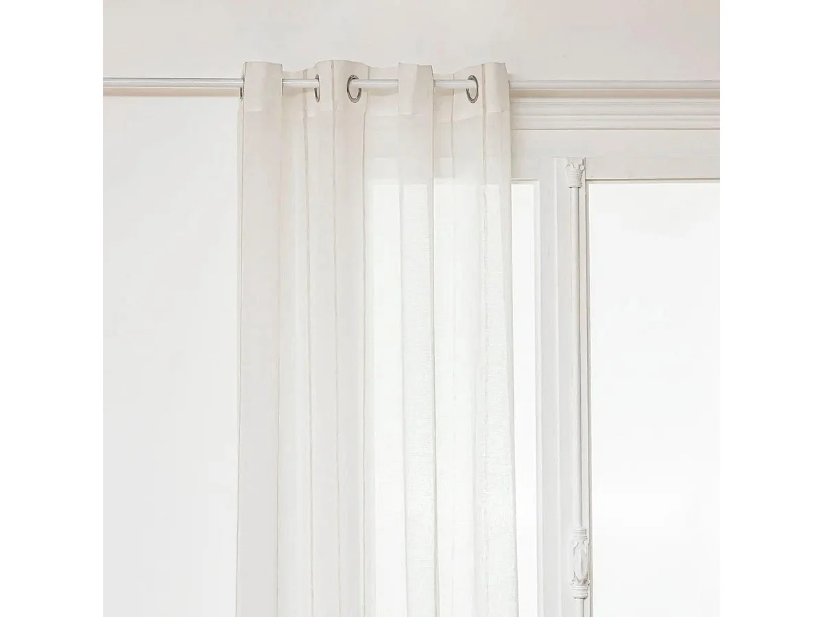 Rideau Voilage à Œillets "Nata" 140x240cm Blanc