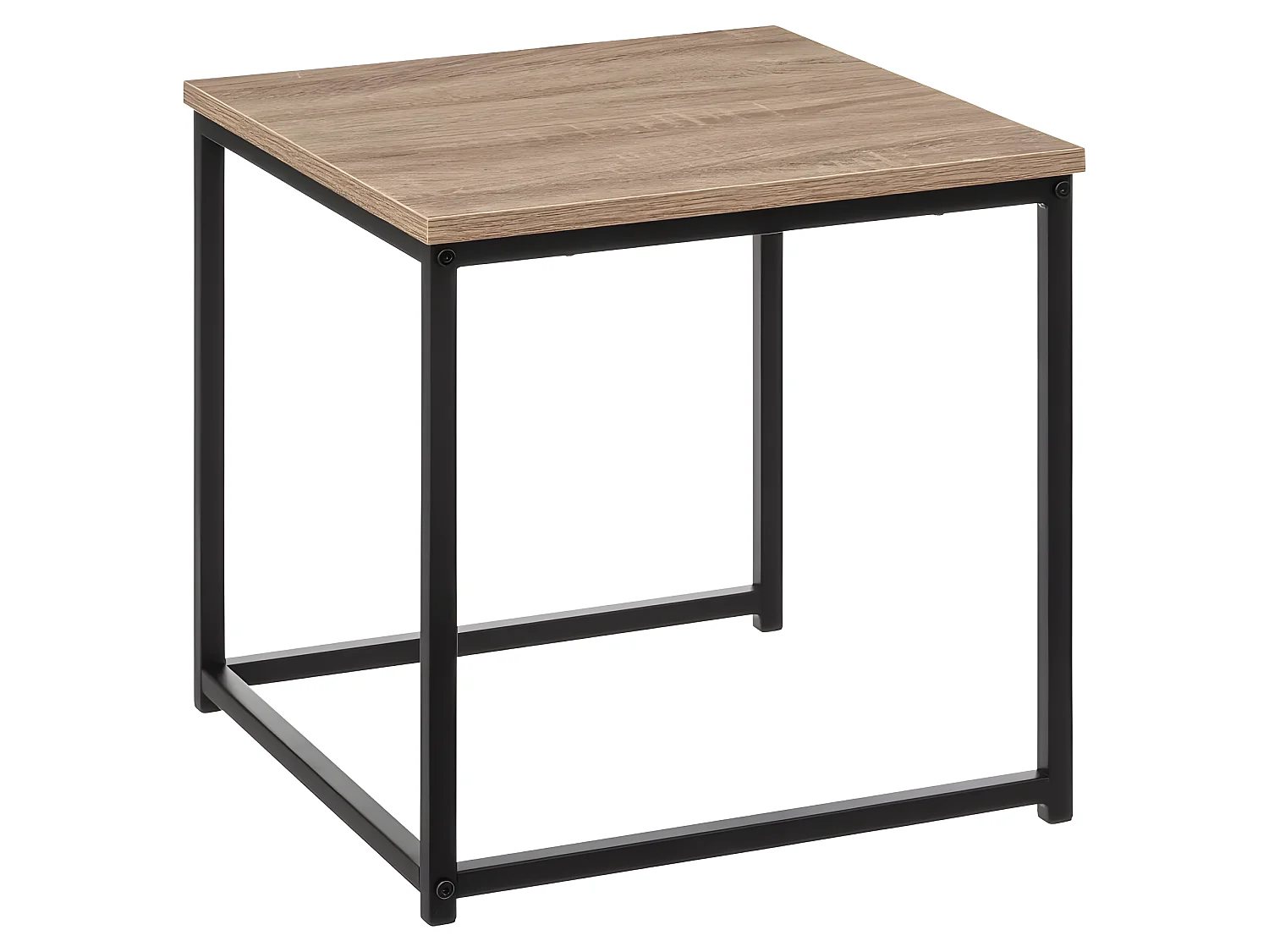 Lot de 2 Tables gigognes Effet chêne naturel et Métal noir