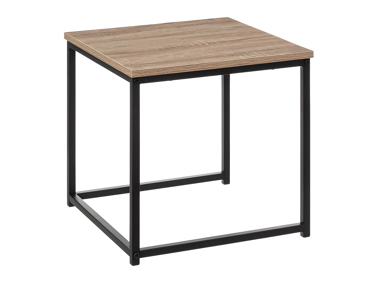Set de 2 mesitas auxiliares Aliaj madera/metal roble