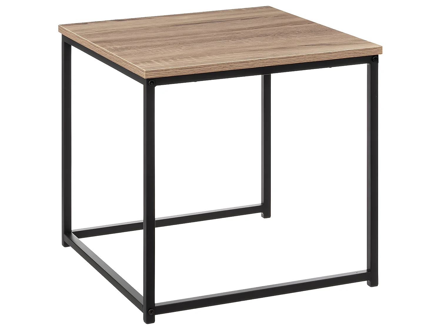 Set de 2 mesitas auxiliares Aliaj madera/metal roble