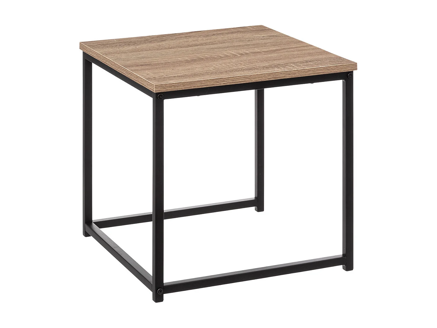 Lot de 2 Tables gigognes Effet chêne naturel et Métal noir