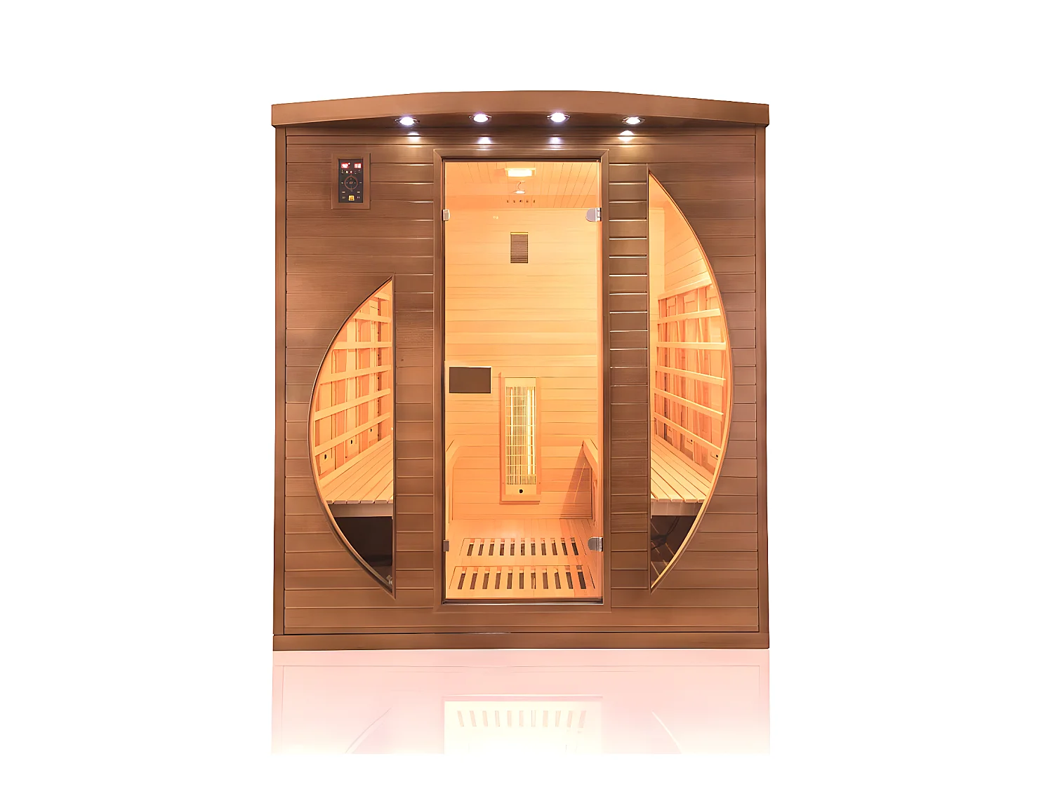 Sauna Spectra 4 Plätze - 200 x 185 x 200 cm - France Sauna - Fichtenholz