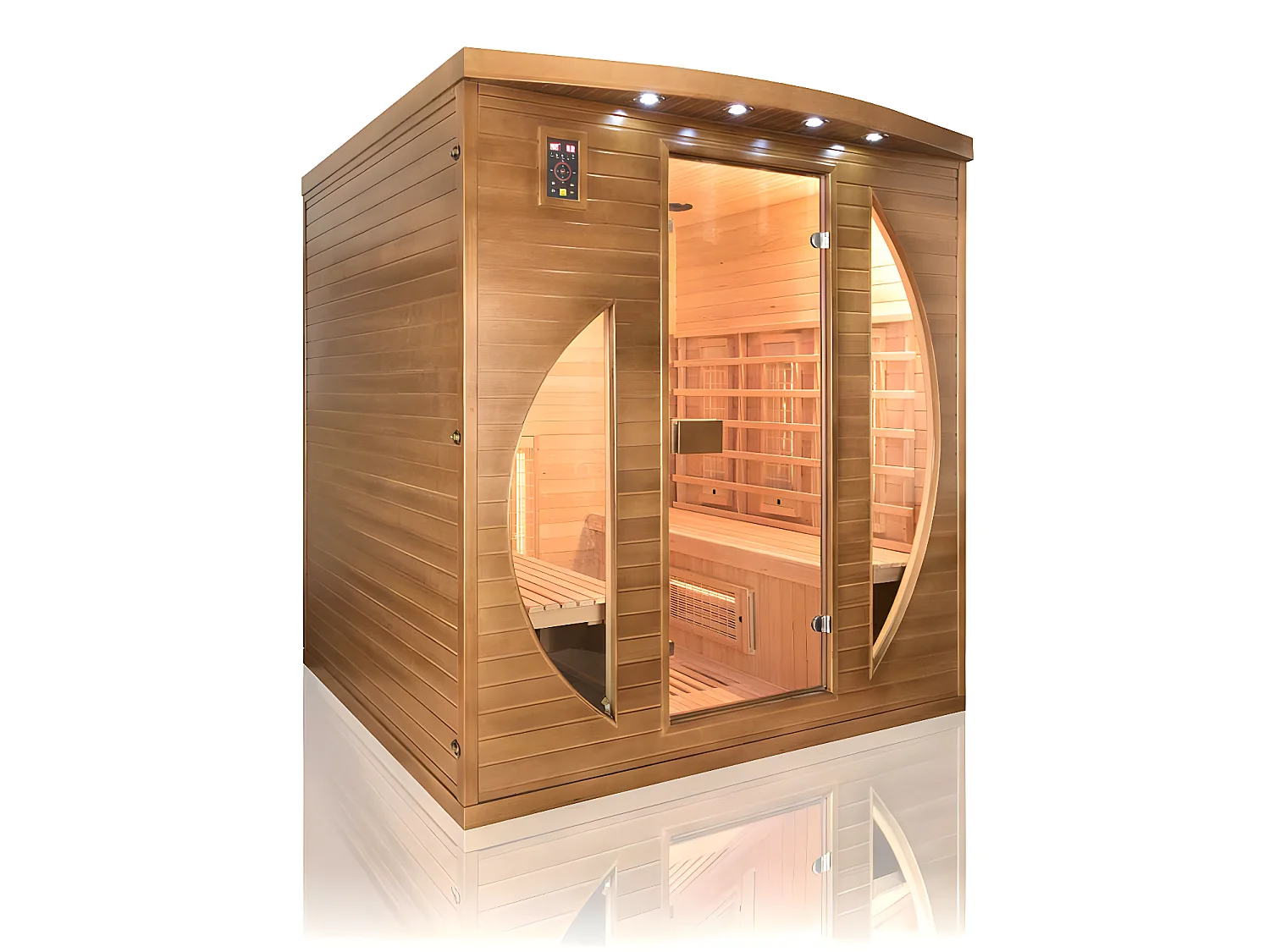 Sauna Spectra 4 Plätze - 200 x 185 x 200 cm - France Sauna - Fichtenholz