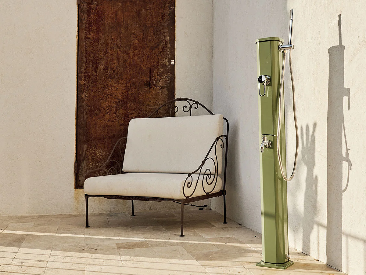 Outdoor Solar Shower Jolly Go Formidra 20L 24x26x120cm - Aluminium - Afneembare Handdouche, Mixer en Voetspoeling