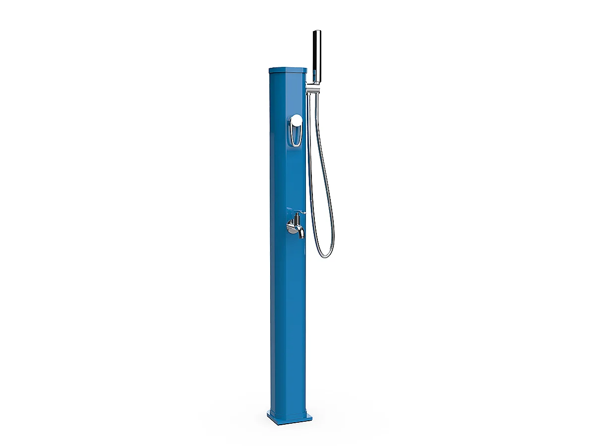 Jolly Go Formidra 20L 24x26x120cm Aluminium Solar Outdoor Dusche - Herausnehmbare Handbrause, Mischbatterie und Fußspülung 24x26x120cm