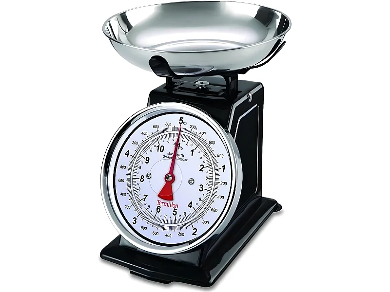 Terraillon Balance de cuisine mécaniques 5kg/20g noire - 14477