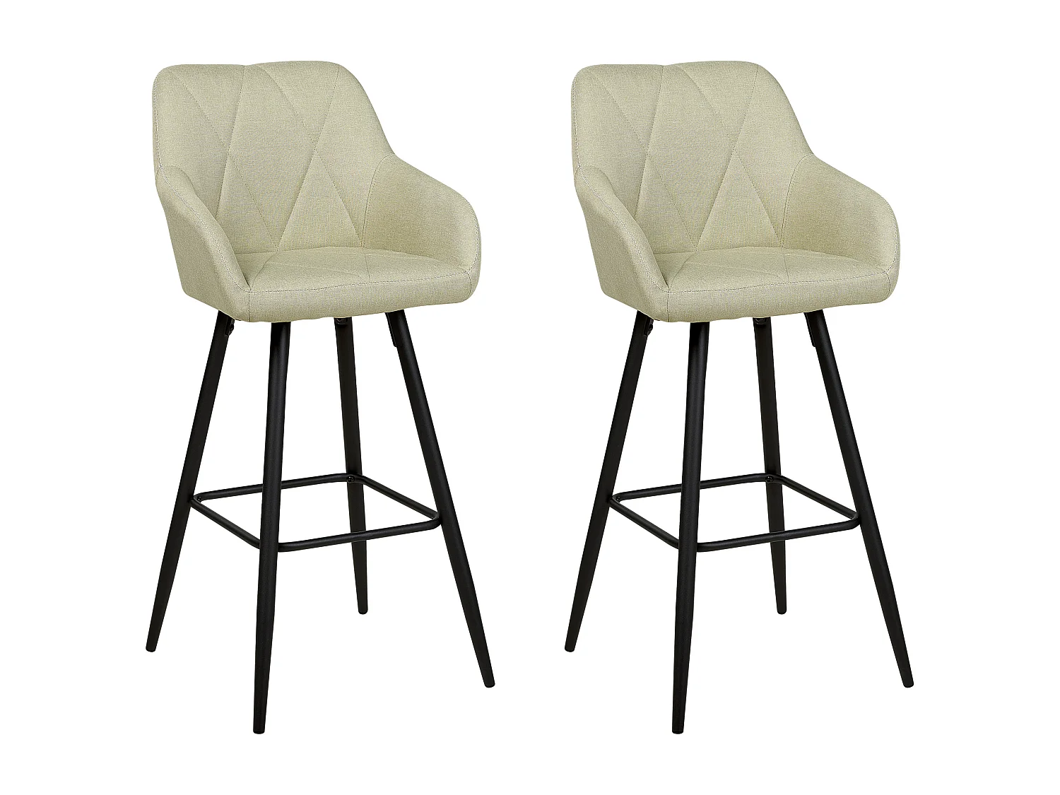 Lot de 2 chaises de bar DARIEN Vert clair