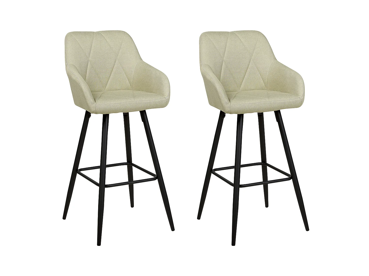 Lot de 2 chaises de bar DARIEN Vert clair